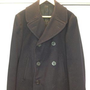 Men's Used Sz 38 R Vintage Melton 100% Wool Peacoat